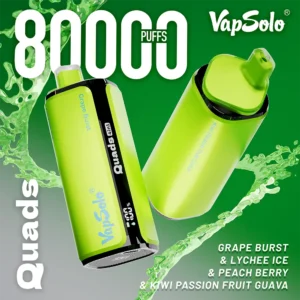 VapSolo Quads 4-in-1 80000 - 3/ Grape Burst & Lychee Ice & Peach Berry & Kiwi Passionfruit Guava