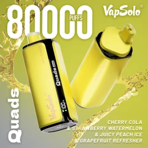 VapSolo Quads 4-in-1 80000 - 5/ Cherry Cola & Strawberry Watermelon & Grapefruit Refresher & Juicy Peach Ice